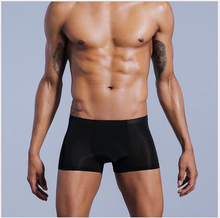 Thumbnail: Very Thin Men's Underwear Ice Silk Boxers Double Bagged High-Stretch Boxers