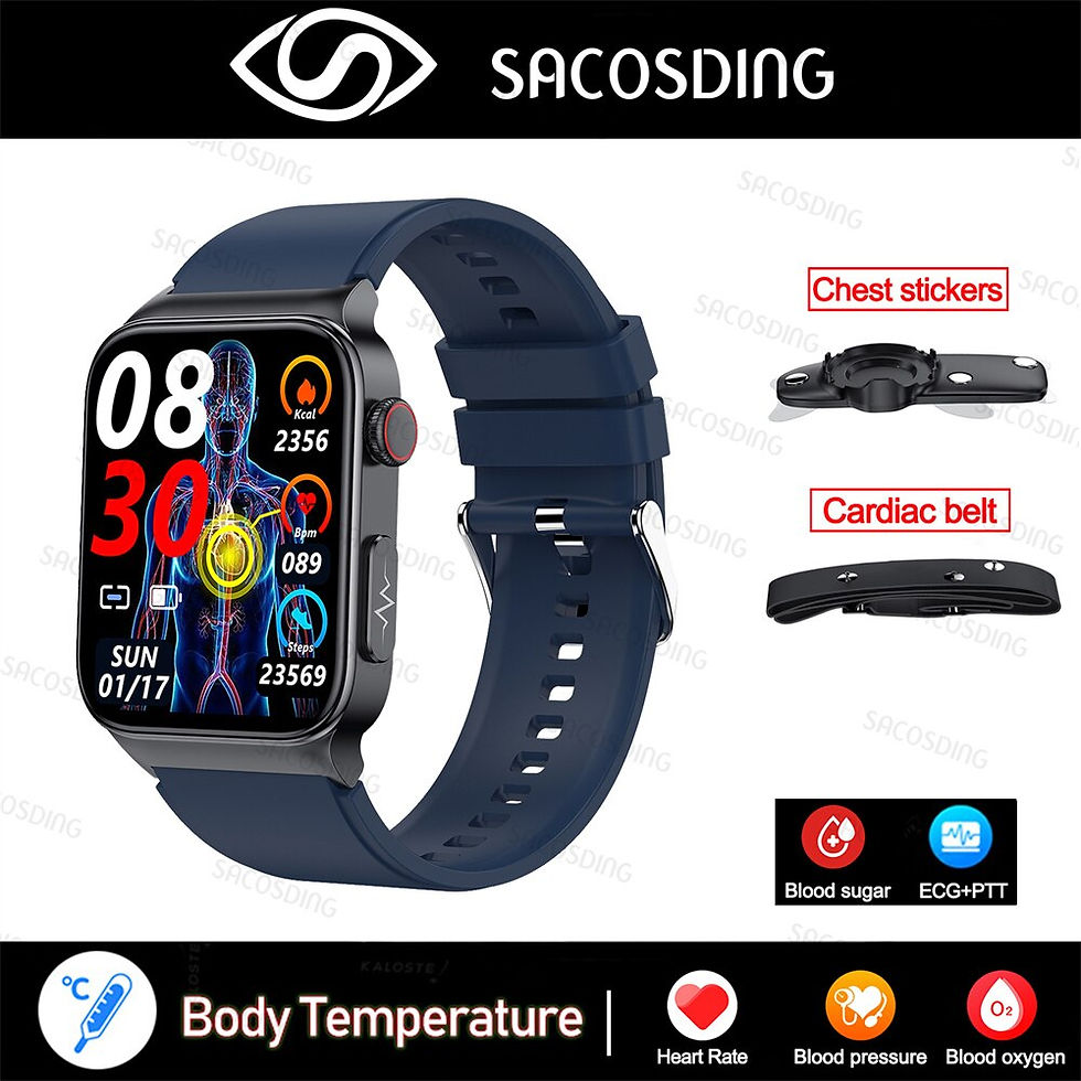 Thumbnail: 2023 NEW Blood Glucose Smart Watch Men ECG Monitor Blood Pressure Body Temperat