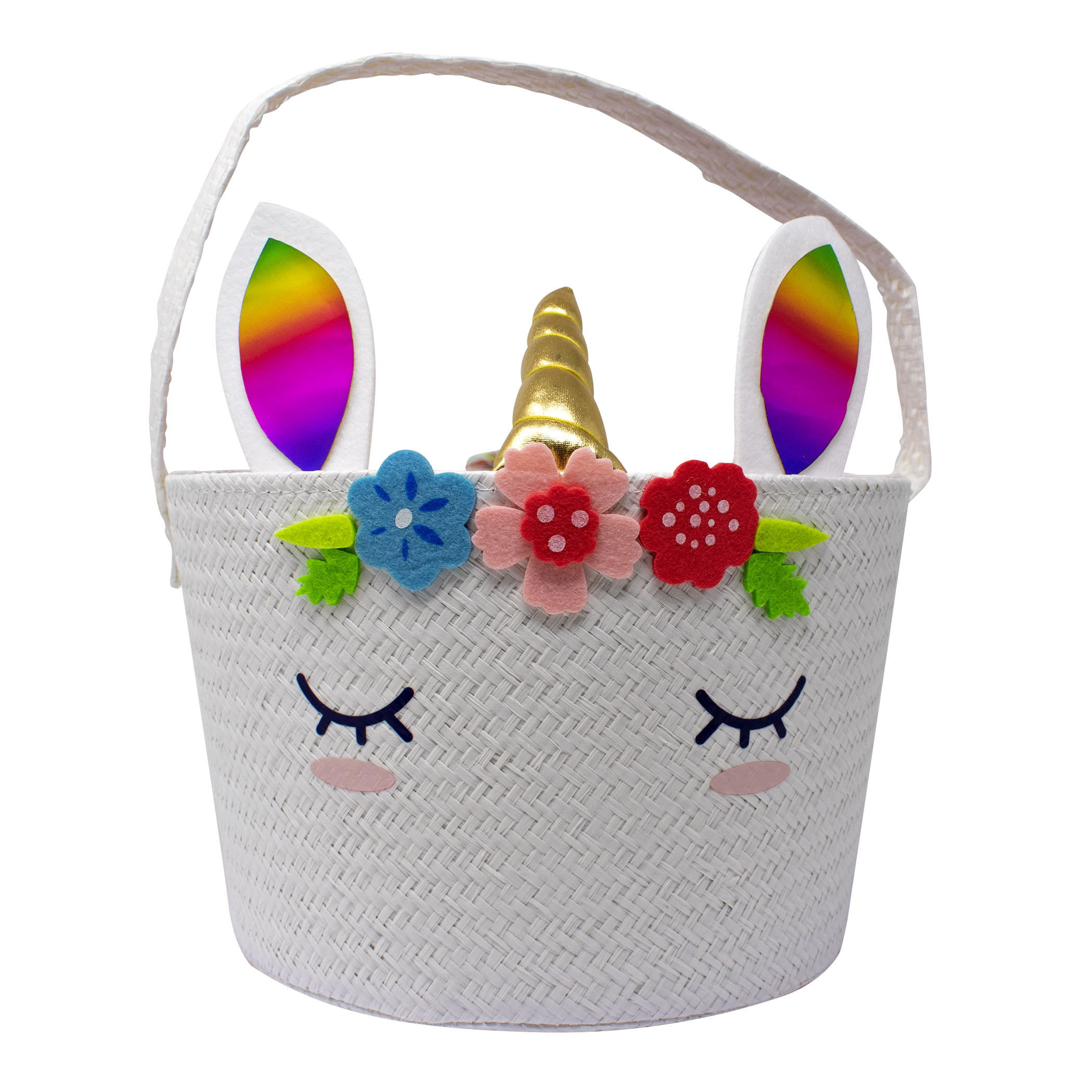 Unicorn Easter Basket and Treats or Toys Container for Easter Egg Hunt (PG01564)