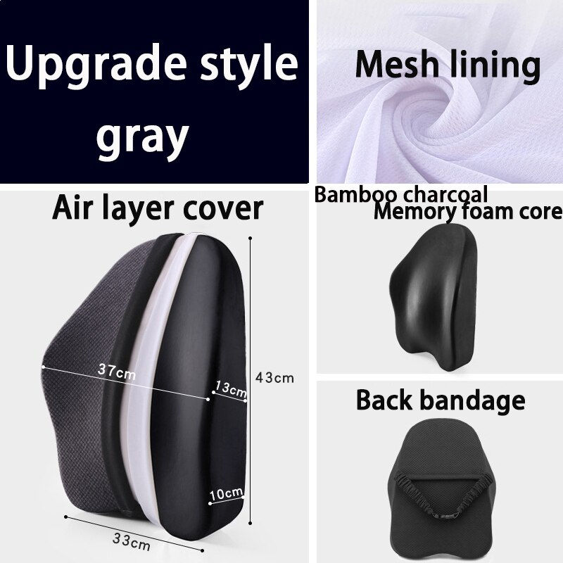 Thumbnail: Memory Foam Lumbar Support Chair Cushion Pillow Orthopedic Seat Cushion For Car