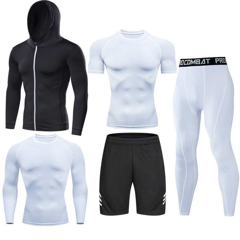 Thumbnail: Men's Compression Running Set Football Basketball Cycling Fitness Sport Wear Ki
