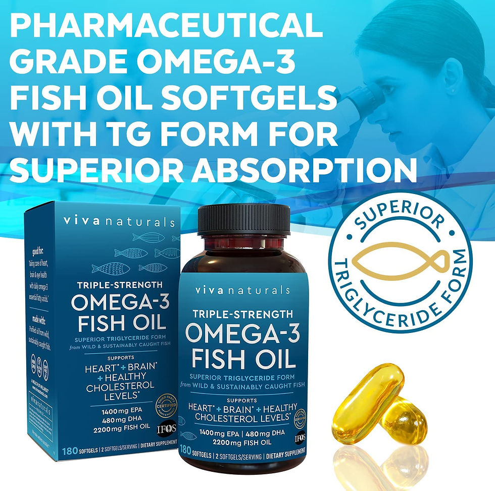 Miniature : Viva Naturals Triple-Strength Omega 3 Fish Oil with EPA and DHA Supplements 2,2