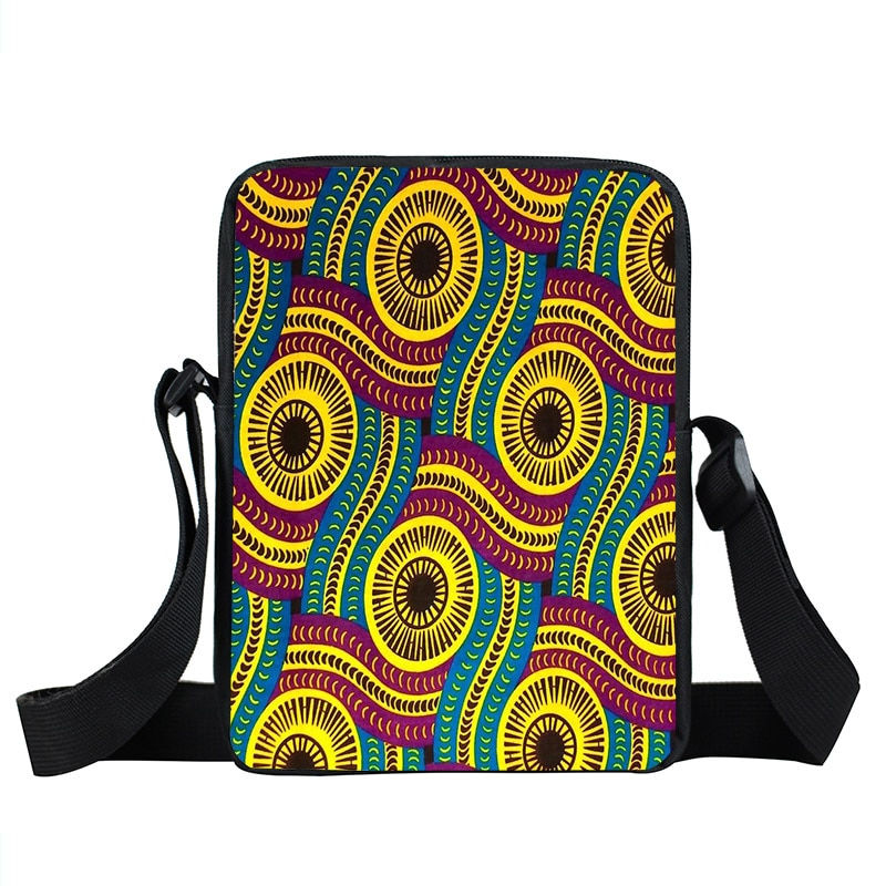 Thumbnail: Afro Style Messenger Bag Travel Portable  African Woman Shoulder Bags Retractab