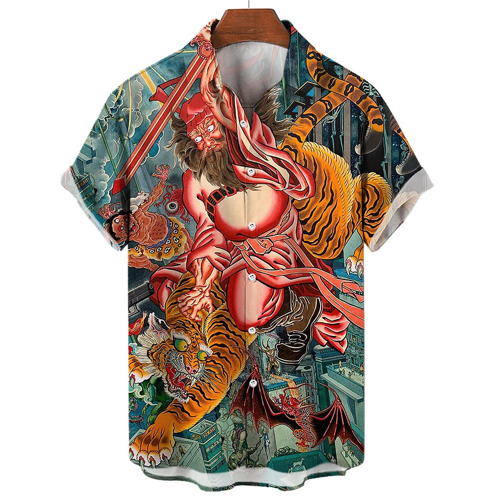 Thumbnail: Social Shirt Everyday Men's Beach Summer Outdoor Vintage Shirts 3D Animal Print