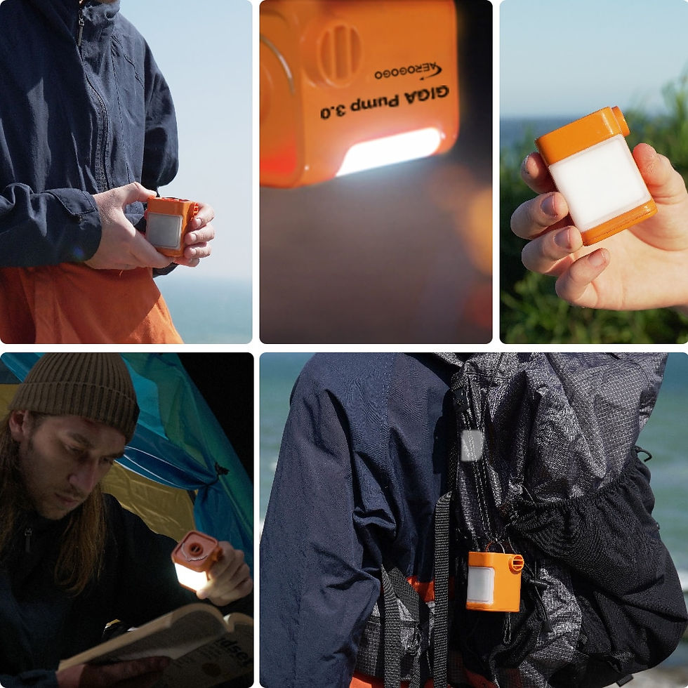 الصورة المصغرة: GIGA Pump 3.0 Portable Mini Air Pump 3 in 1 Outdoor Camping Lantern Vacuum Pump