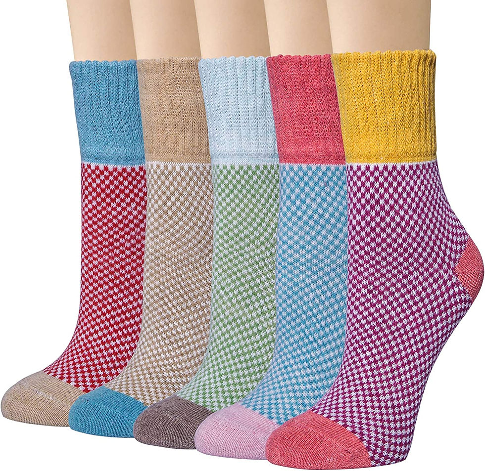 Thumbnail: Loritta Women's 5 Pairs Vintage Style Winter Knitting Warm Wool Crew Socks