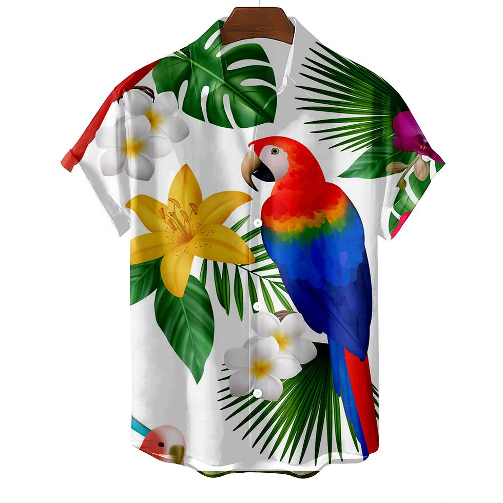 Thumbnail: 2023 New Men's Shirt Hawaiian Beach Summer Outdoor Vintage Flamingo Printed Shi