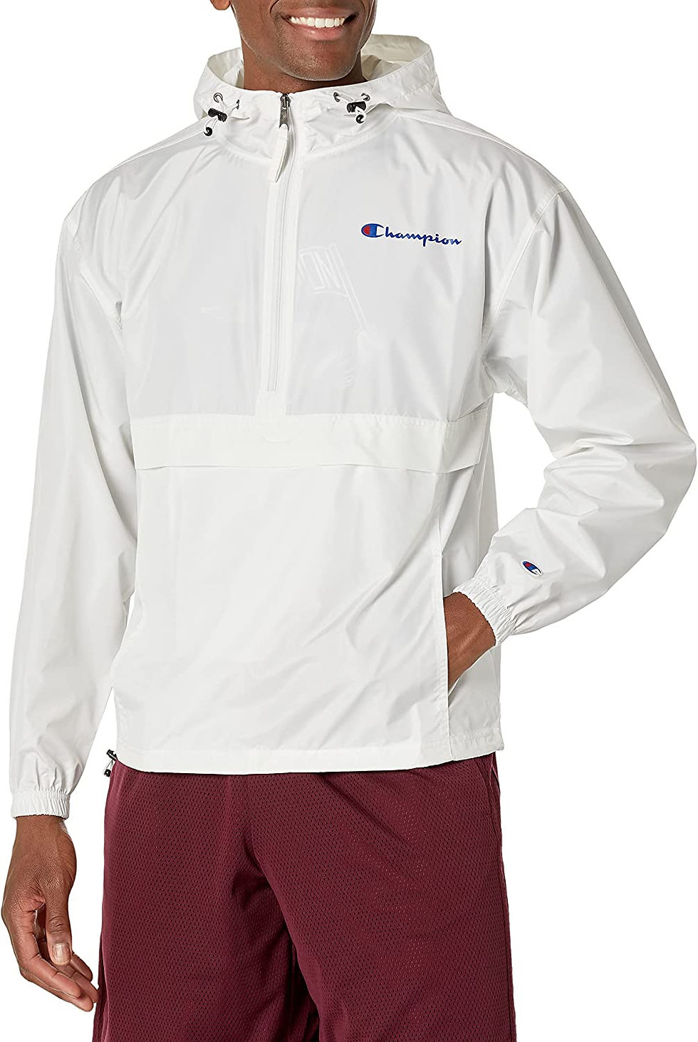 Thumbnail: Champion Men's Packable Recycled Windbreaker Jacket, Wind- and Water-Resistant 