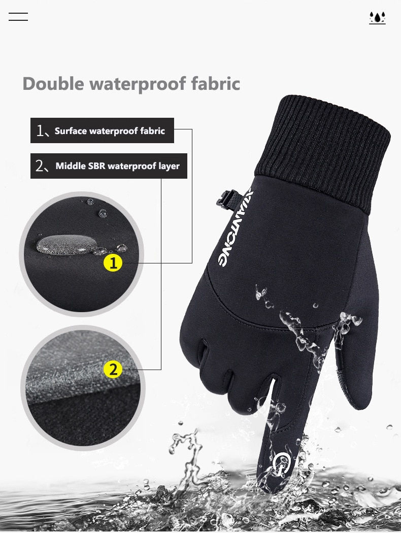 Thumbnail: Outdoor Sports Gloves Touch Screen Men Driving Motorcycle Snowboard Gloves Non-