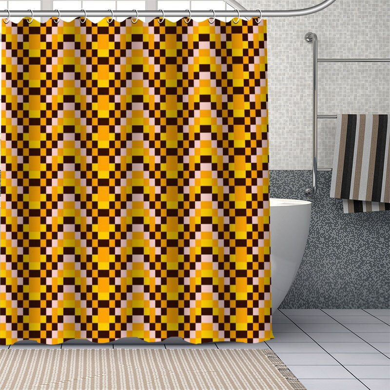 Thumbnail: African Ethnic Flower Pattern Shower Curtains Geometry Bathroom Curtain Fabric 