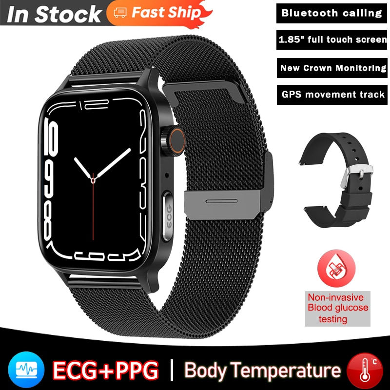 Thumbnail: Non-invasive Blood Glucose Smart Watch Men ECG+PPG Thermometer Blood pressure H