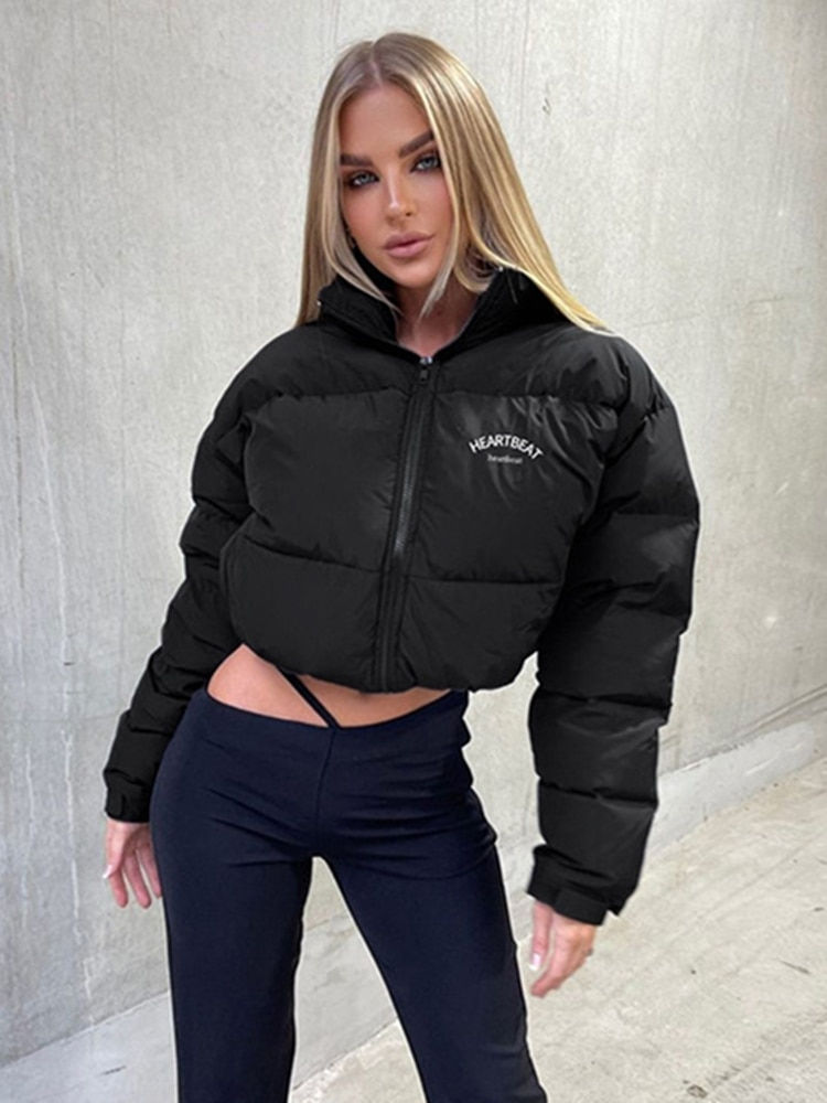 Miniatura: Sisterlinda Faux PU Leather Y2K Bubble Puffer Winter Warm Jacket Women Coats Lo