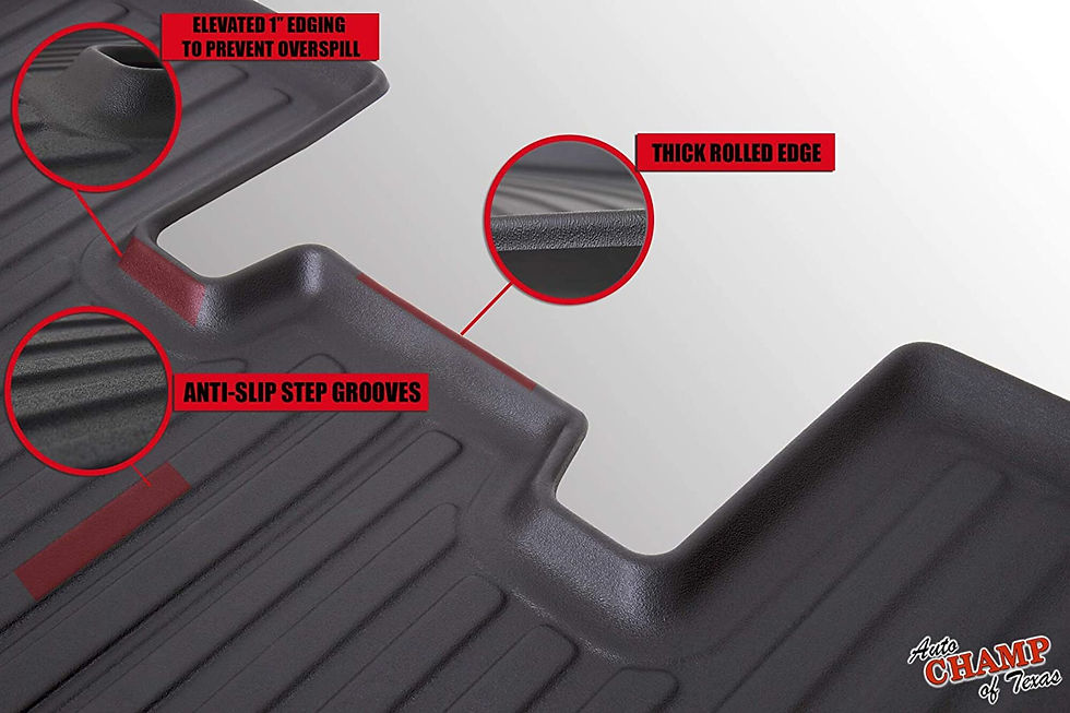 Thumbnail: Auto Champ Floor Mats for Tesla Model X 5 Seater Custom Fit Front & Rear Compat