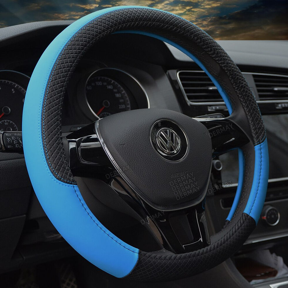 Miniature : Sport Car Steering Wheel Covers Anti-Slip PU Leather fit 37~38cm Steering Wheel