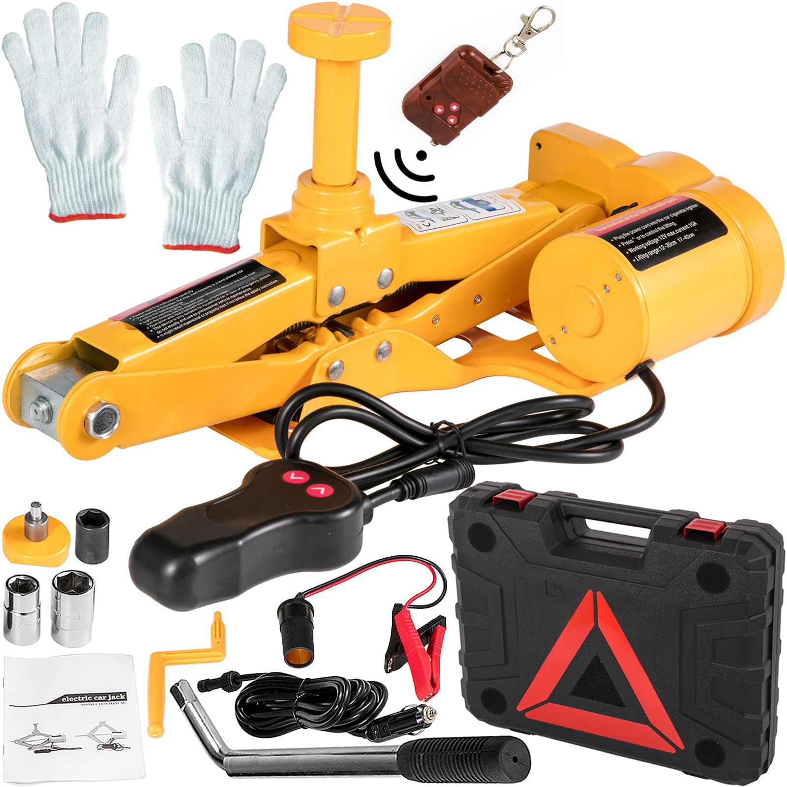 VEVOR 3 Ton Electric Car Jack Kit 12V DC Portable Auto Scissors Jack With Impac