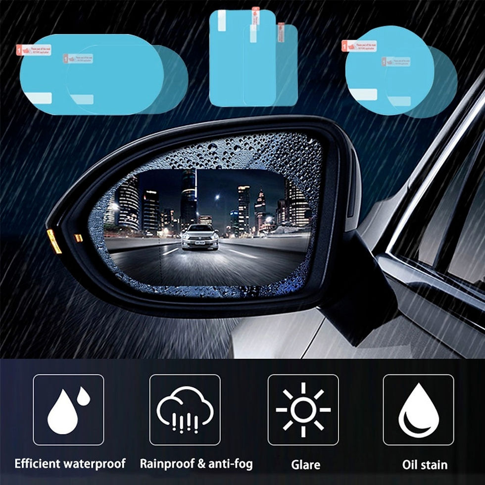 Thumbnail: Car Rearview Mirror Film Side Window Rainproof Clear Film 2 Pcs Anti Fog Window