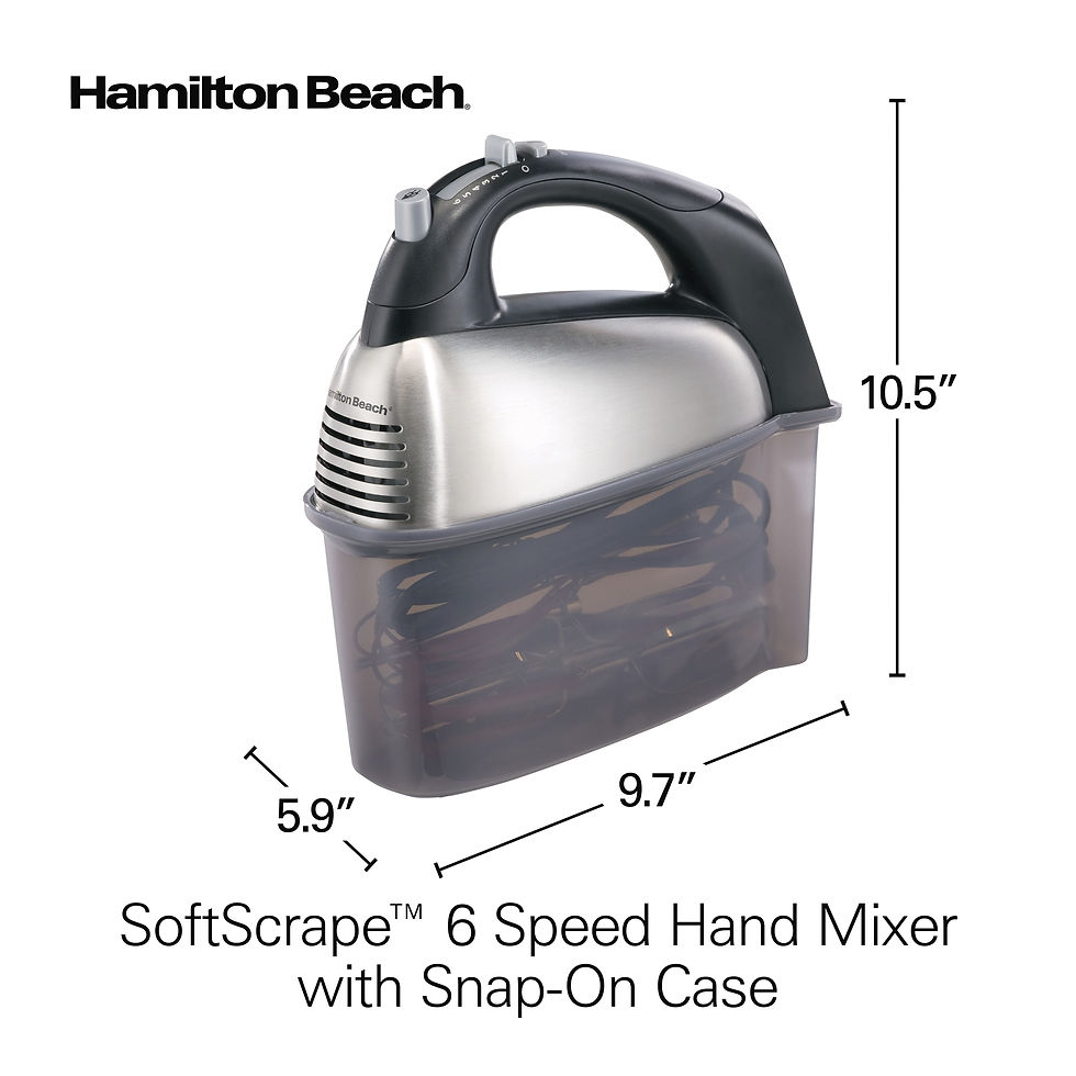 Thumbnail: Hamilton Beach SoftScrape 6 Speed Hand Mixer with Case, Stainless Steel, 62637