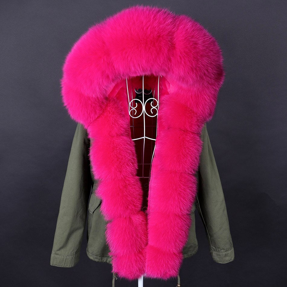 Thumbnail: MAOMAOKONG 2022 New Women's Winter Real Fox Fur Coat Female Short Natural Racco