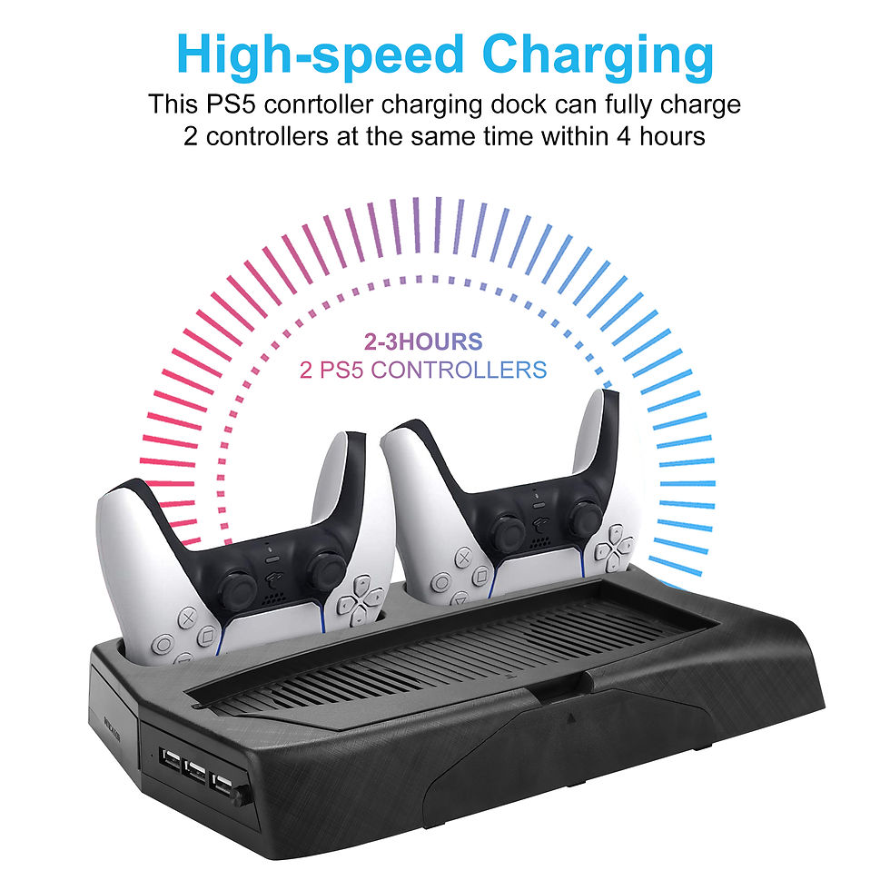 Thumbnail: AGPtek Vertical Stand PS5 Stand with Cooling Fan and Dual Controller Charger St