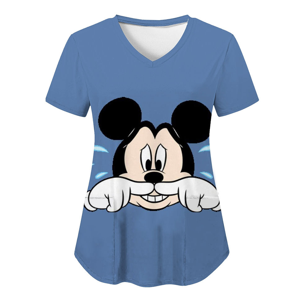 الصورة المصغرة: T Shirt V Neck T-shirts Disney T-shirt Nurse Uniform Top Women 2023 Minnie Mous