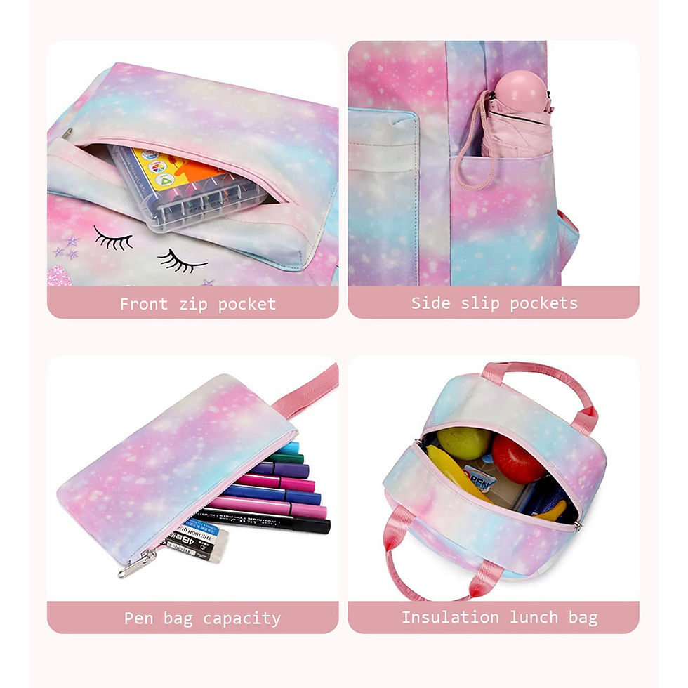 الصورة المصغرة: Backpacks for Girls School Bookbags Set with Lunch Tote Bag Pencil Case Lightwe