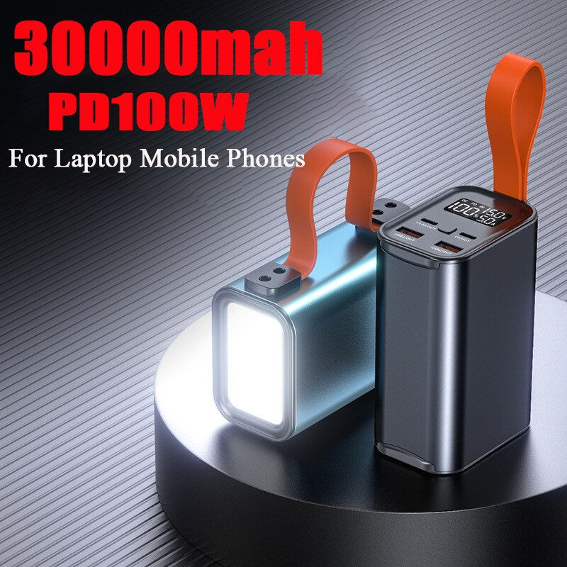 الصورة المصغرة: 100W Super Fast Charging 30000mAh Power Bank for Huawei P40 Laptop Powerbank Po