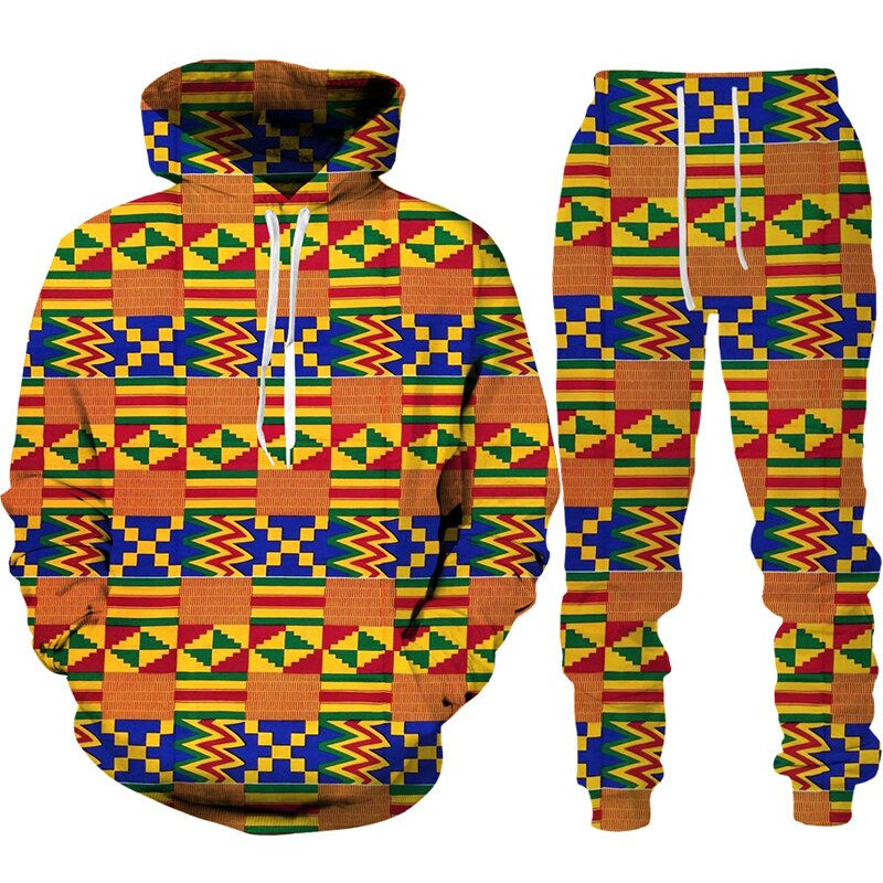 Thumbnail: Colorful Folk-Custom 3D Print Hoodie+Pants Suit Men Women Long Sleeve Sports Tr