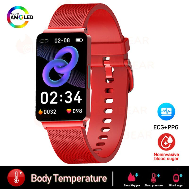 Thumbnail: 2023 New Blood Glucose Monitor Smart Watch Men Women ECG+PPG Blood Pressure Mea