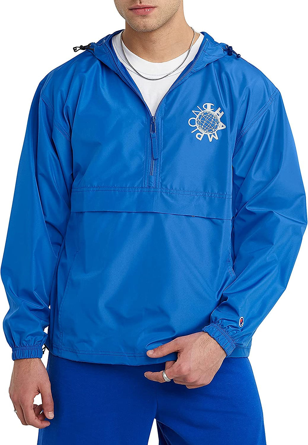 Thumbnail: Champion Men's Packable Recycled Windbreaker Jacket, Wind- and Water-Resistant 