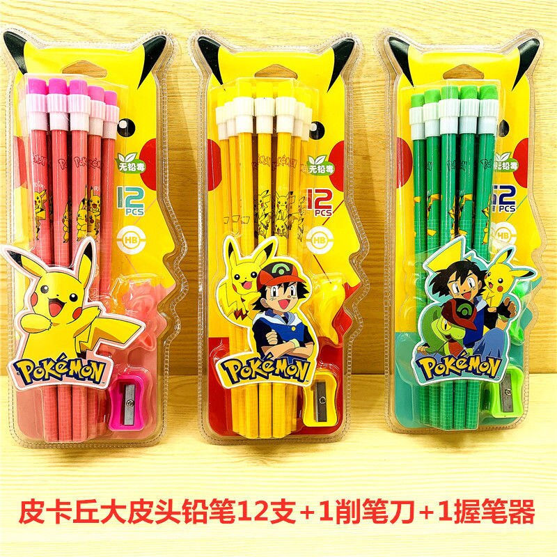 Thumbnail: 12pcs New Pokemon Pikachu HB Pencil HB Boxed Children's Cartoon Animation Prima