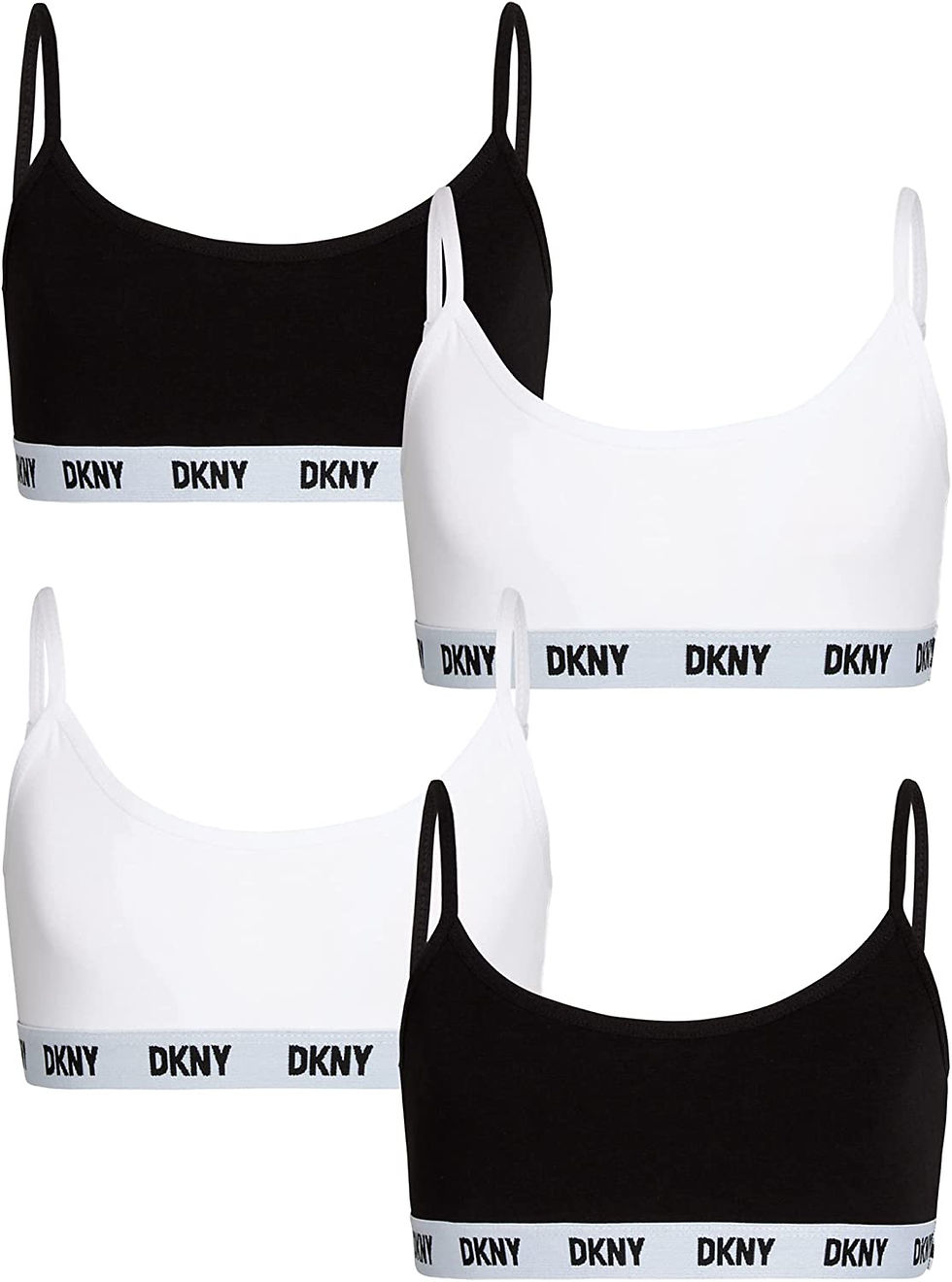 Thumbnail: DKNY Girls' Training Bra – 4 Pack Stretch Cotton Crop Cami Bralette (7-16)