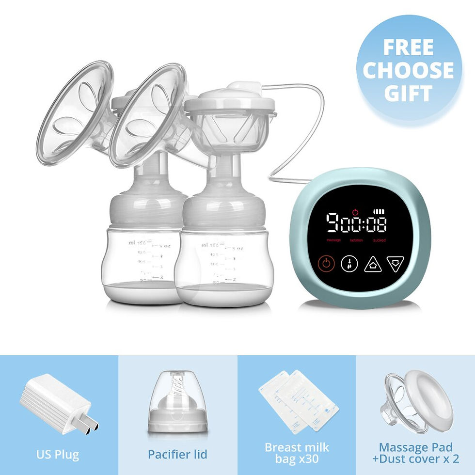 Thumbnail: NEW Bilateral Electric Breast Pump Suction Large Automatic Massage Postpar