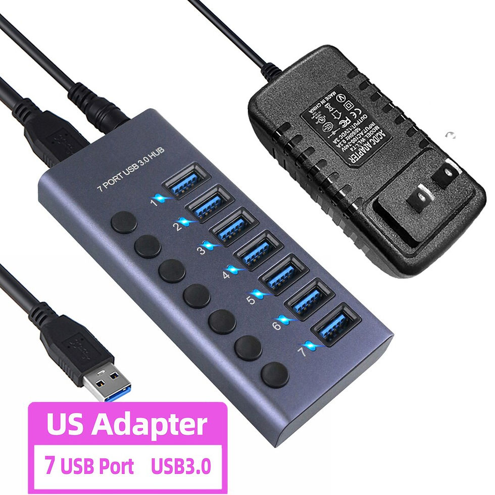 Thumbnail: 10 Ports USB3.0 Splitter Computer Extender USB HUB 2.4A Fast Charging PD Port E
