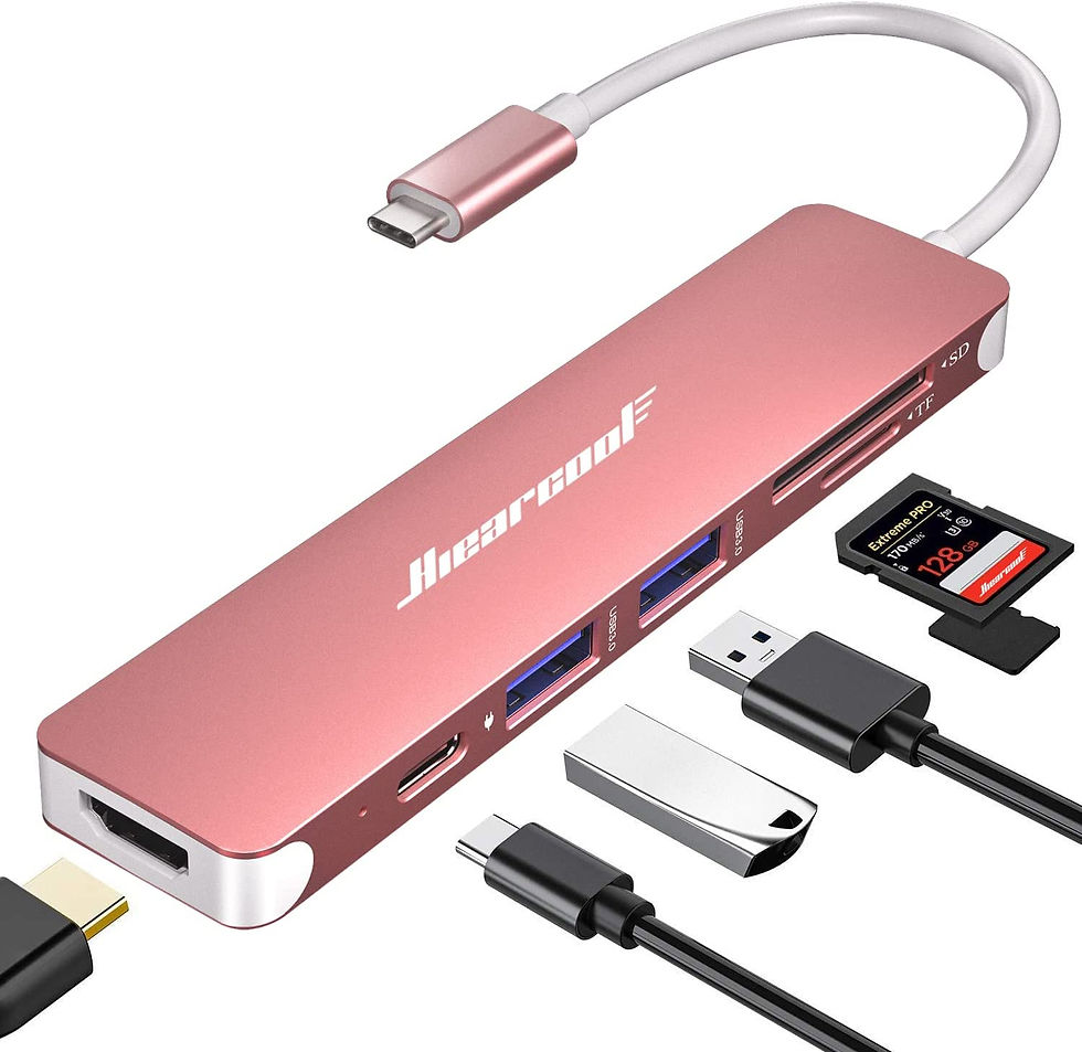 थंबनेल: USB C Hub, Hiearcool Adapter USB C Dongle for MacBook Pro, 7 in 1 USB C to HDMI