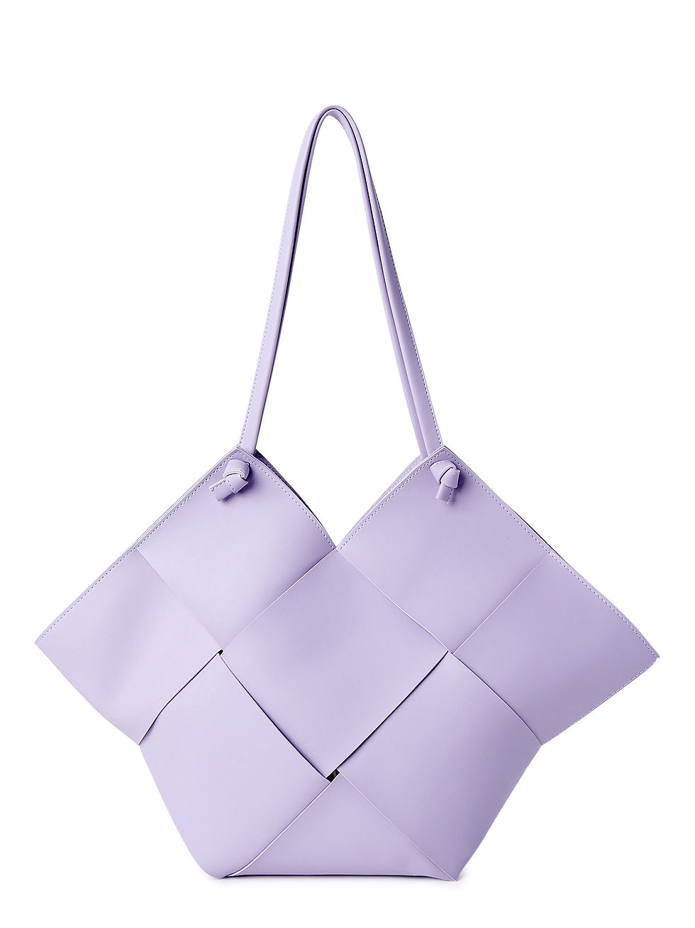 Miniatura: Jane & Berry Women's Large Woven Faux Leather Shoulder Bag with Pouch Lilac