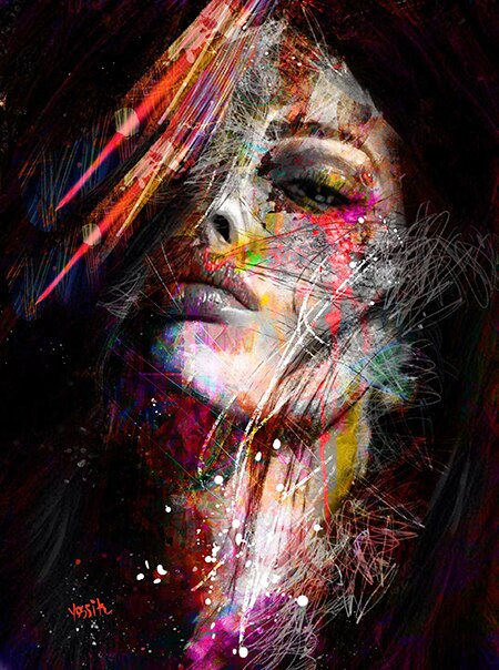 Thumbnail: Graffiti Art Abstract Girl Canvas Paintings Prints Wall Art Posters and Prints 