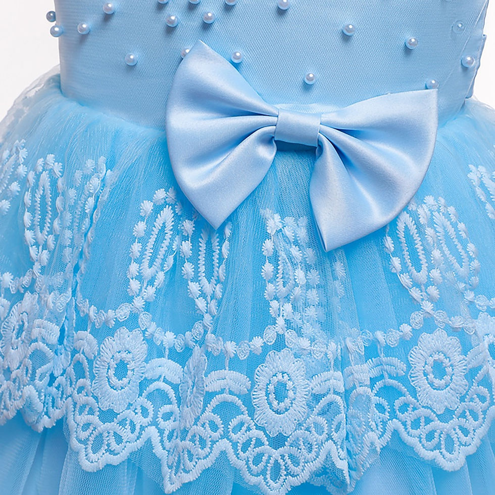 Миниатюра: Actoyo Children Girls Princess Pearls Flower Lace Dress Kids Ball Gown Wedding 