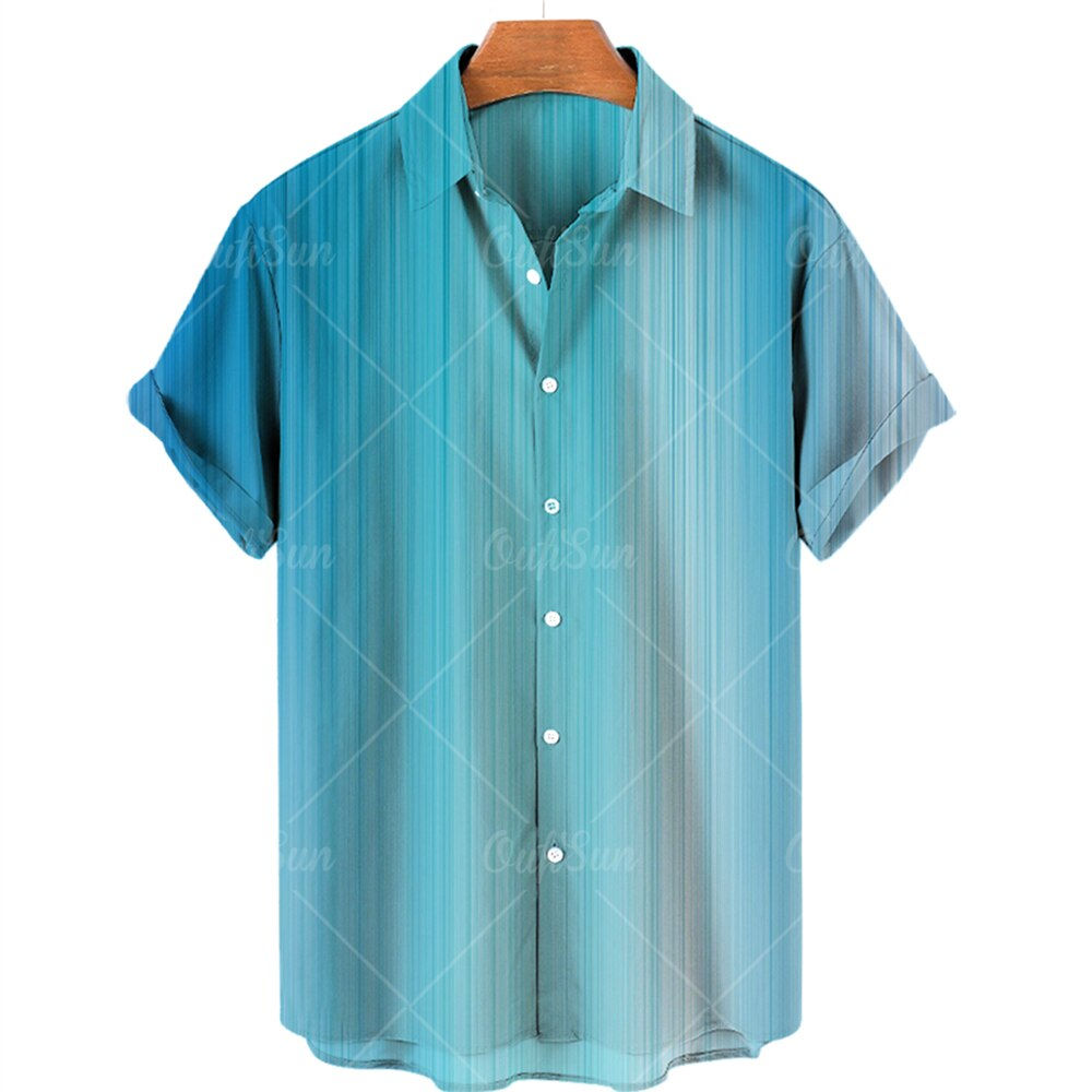 Summer Men's Hawaiian Shirts Women's Colorful Printing Fashion Loose Tie Dye Sh