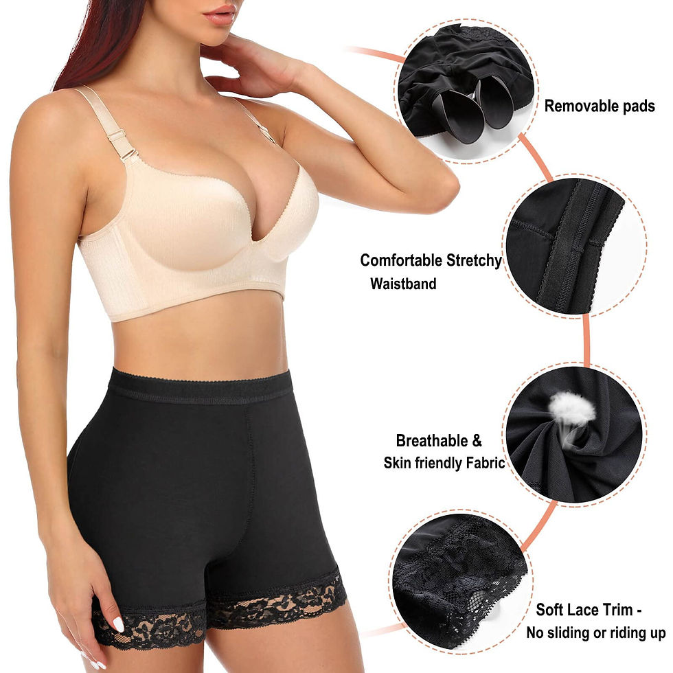 Thumbnail: MISS MOLY Women Lace Padded Seamless Butt Lifter Hip Enhancer Shaper Panties Un