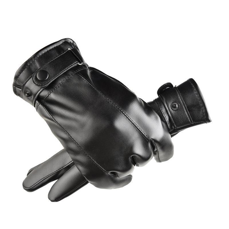 Thumbnail: Men's Gloves Black Winter Mittens Keep Warm Touch Screen Windproof Driving Guan
