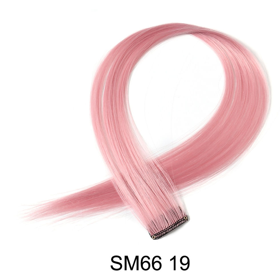 Thumbnail: Clip On Hair Extension Straight Fake Hair Hairpiece Clip In Hair Extension Synt