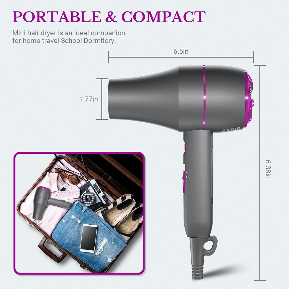 Thumbnail: Salon Electric Hair Dryer Powerful Hot Cold Wind Negative Ionic Blower Home Hai