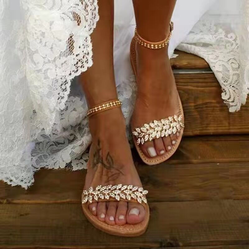 Thumbnail: Luxury Sandals Women Shoes Slipper Summer Rhinestones Women's Sandal Casual Sli