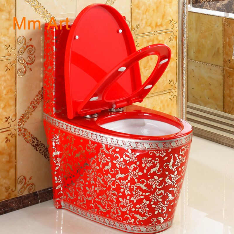 Thumbnail: Home pumping  red personality red toilet super whirlwind water-saving odorless 