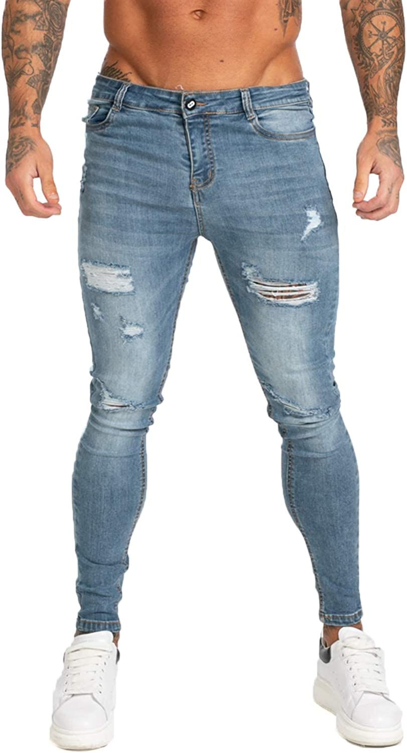 Thumbnail: GINGTTO Skinny Jeans for Men Stretch Slim Fit Ripped Distressed