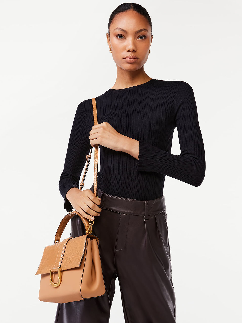 Miniatura: Scoop Women's Flap Front Crossbody Bag with Top Handle Beige
