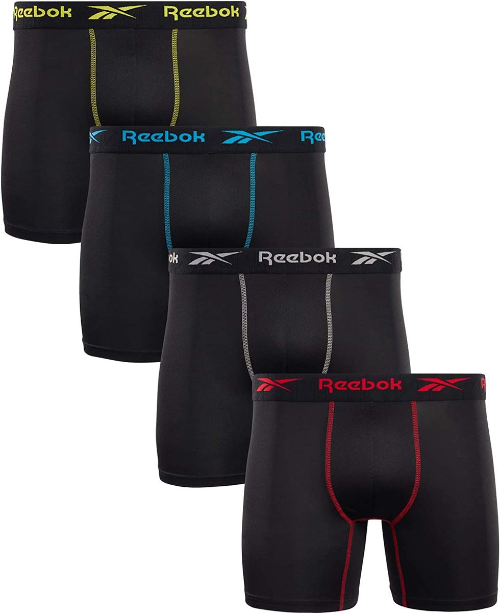 Thumbnail: Reebok Men's Underwear - Performance Boxer Briefs with Fly Pouch (4 Pack)