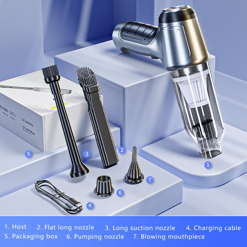 Thumbnail: Car Mounted Wireless Vacuum Cleaner Blow Suction Integrated Machine Handheld Po