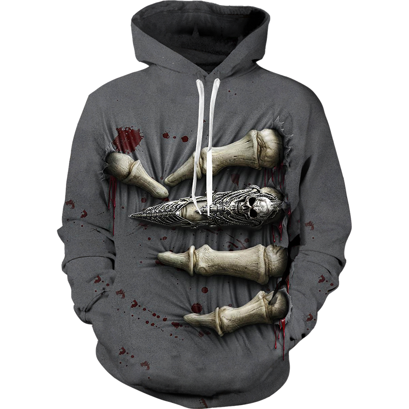 Thumbnail: Skull 3D Print Personality Hoodie/Zipper Sweatshirt/Pants/Suit Cool Halloween S