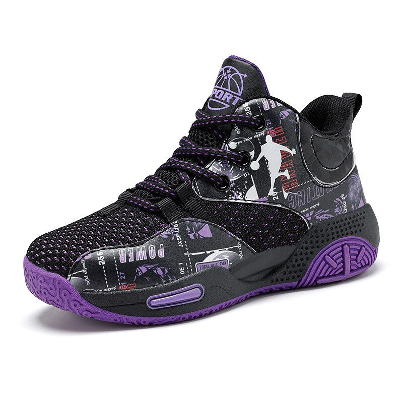 Thumbnail: Brand Children Boys Basketball Shoes Thick Sole Breathable Non-Slip Girls Sneak